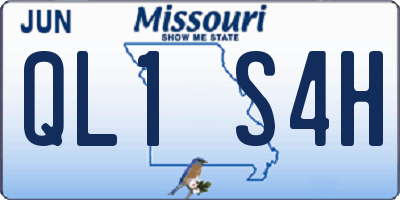 MO license plate QL1S4H