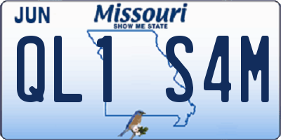MO license plate QL1S4M