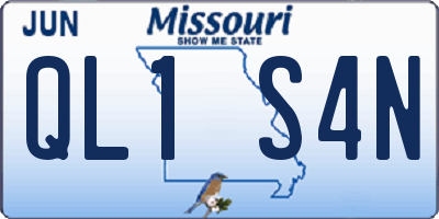 MO license plate QL1S4N