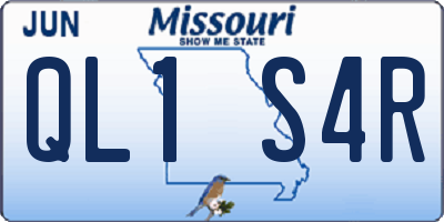 MO license plate QL1S4R