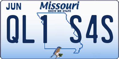 MO license plate QL1S4S