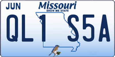MO license plate QL1S5A
