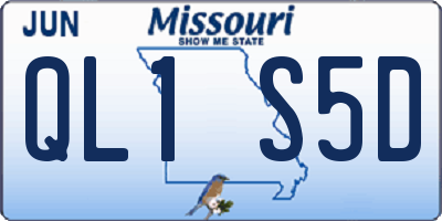 MO license plate QL1S5D
