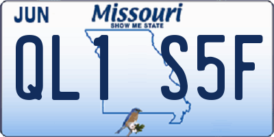 MO license plate QL1S5F