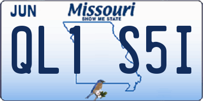 MO license plate QL1S5I