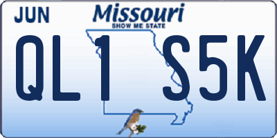MO license plate QL1S5K
