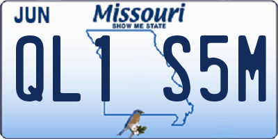 MO license plate QL1S5M