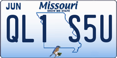 MO license plate QL1S5U