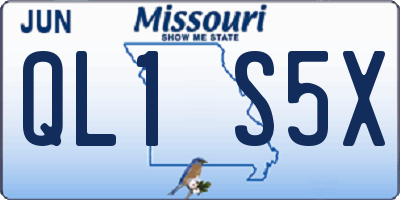 MO license plate QL1S5X