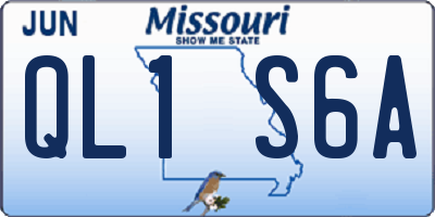 MO license plate QL1S6A