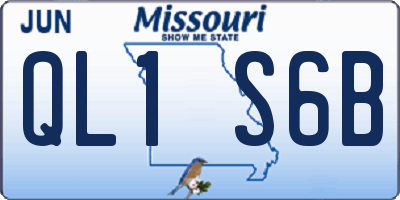 MO license plate QL1S6B