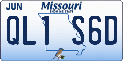 MO license plate QL1S6D