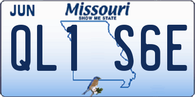 MO license plate QL1S6E
