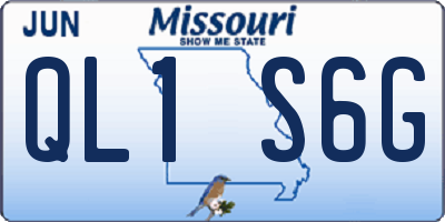 MO license plate QL1S6G