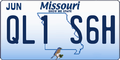MO license plate QL1S6H