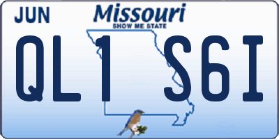 MO license plate QL1S6I