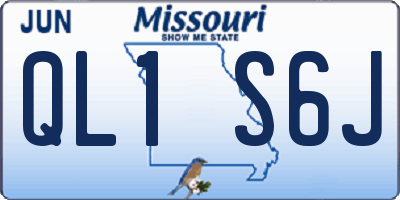 MO license plate QL1S6J