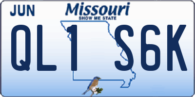 MO license plate QL1S6K