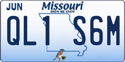 MO license plate QL1S6M