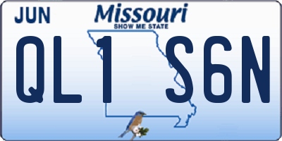 MO license plate QL1S6N