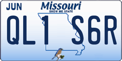 MO license plate QL1S6R