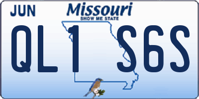 MO license plate QL1S6S