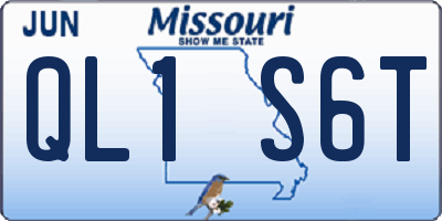 MO license plate QL1S6T
