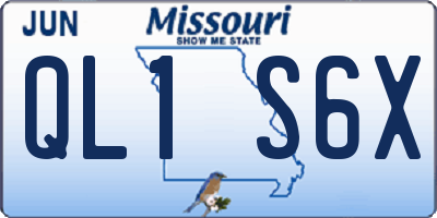 MO license plate QL1S6X