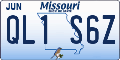 MO license plate QL1S6Z