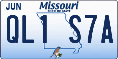 MO license plate QL1S7A