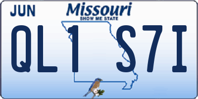 MO license plate QL1S7I