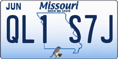 MO license plate QL1S7J