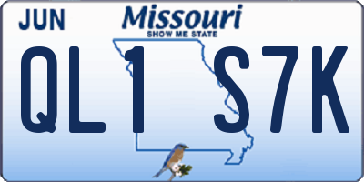 MO license plate QL1S7K