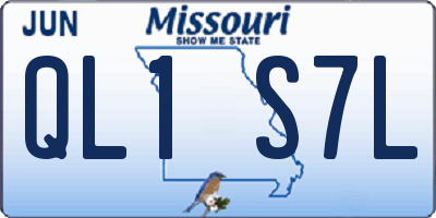 MO license plate QL1S7L