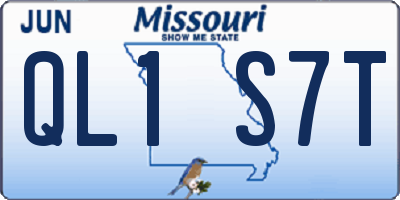 MO license plate QL1S7T