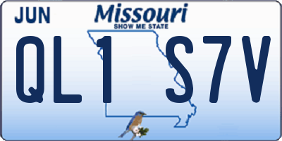 MO license plate QL1S7V