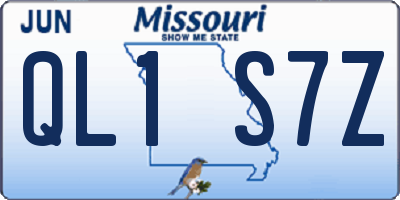 MO license plate QL1S7Z