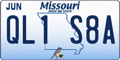 MO license plate QL1S8A