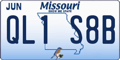 MO license plate QL1S8B