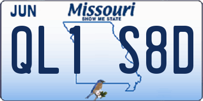 MO license plate QL1S8D