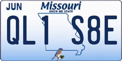 MO license plate QL1S8E
