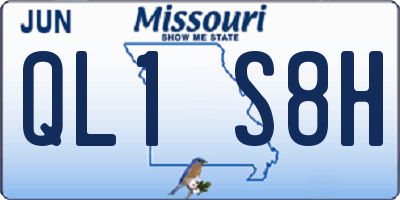 MO license plate QL1S8H
