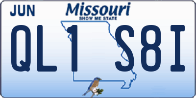 MO license plate QL1S8I