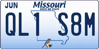 MO license plate QL1S8M
