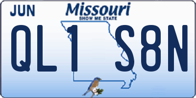 MO license plate QL1S8N