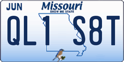 MO license plate QL1S8T