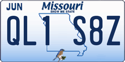 MO license plate QL1S8Z