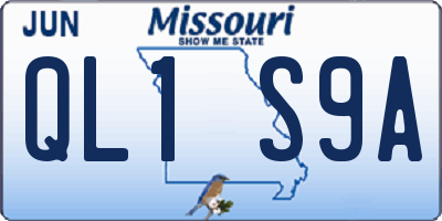 MO license plate QL1S9A
