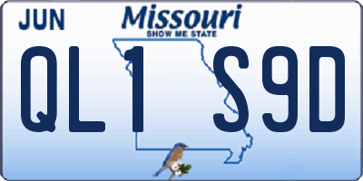 MO license plate QL1S9D