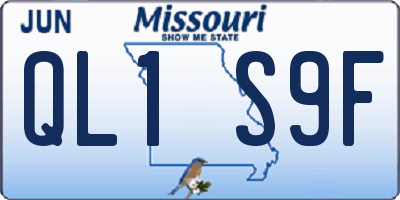 MO license plate QL1S9F